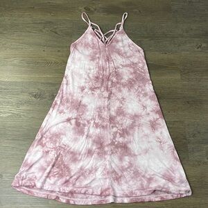 American Eagle Women’s Pink White Tie Dye Strappy Dress, size XXS